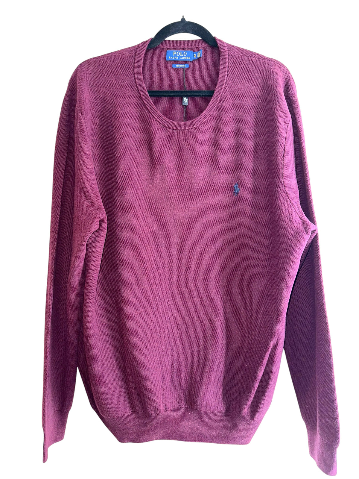 SUÉTER POLO RALPH LAUREN TALLA “L” CUELLO REDONDO VINO