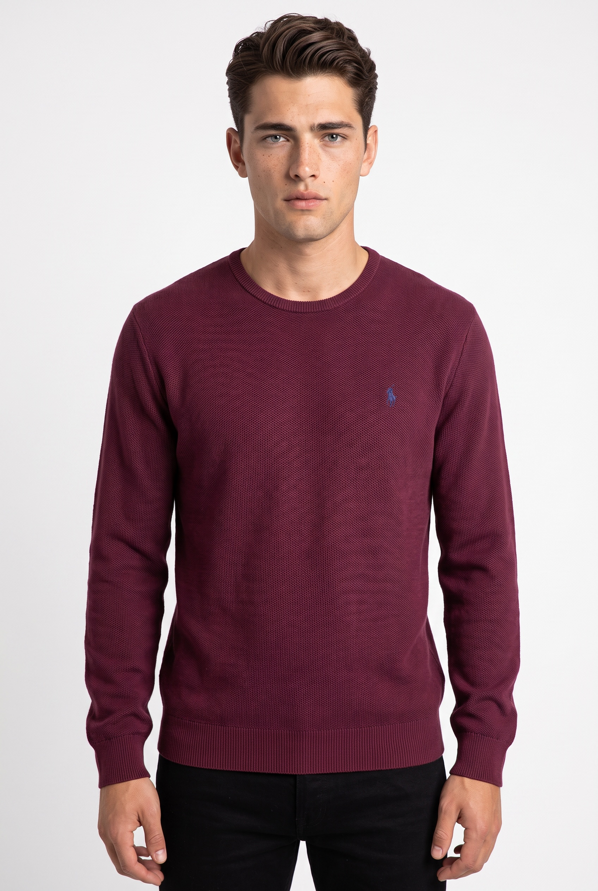 SUÉTER POLO RALPH LAUREN TALLA “L” CUELLO REDONDO VINO