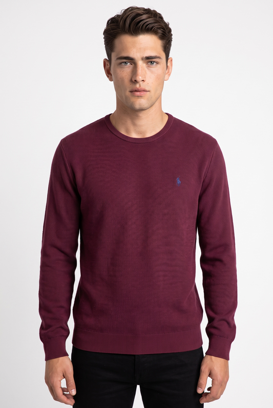 SUÉTER POLO RALPH LAUREN TALLA “L” CUELLO REDONDO VINO